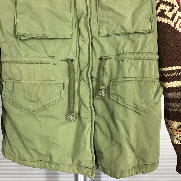 Ralph Lauren Denim &‎ Supply Field Jacket Military Green & Aztec Knit Sz XS - Picture 4 of 15